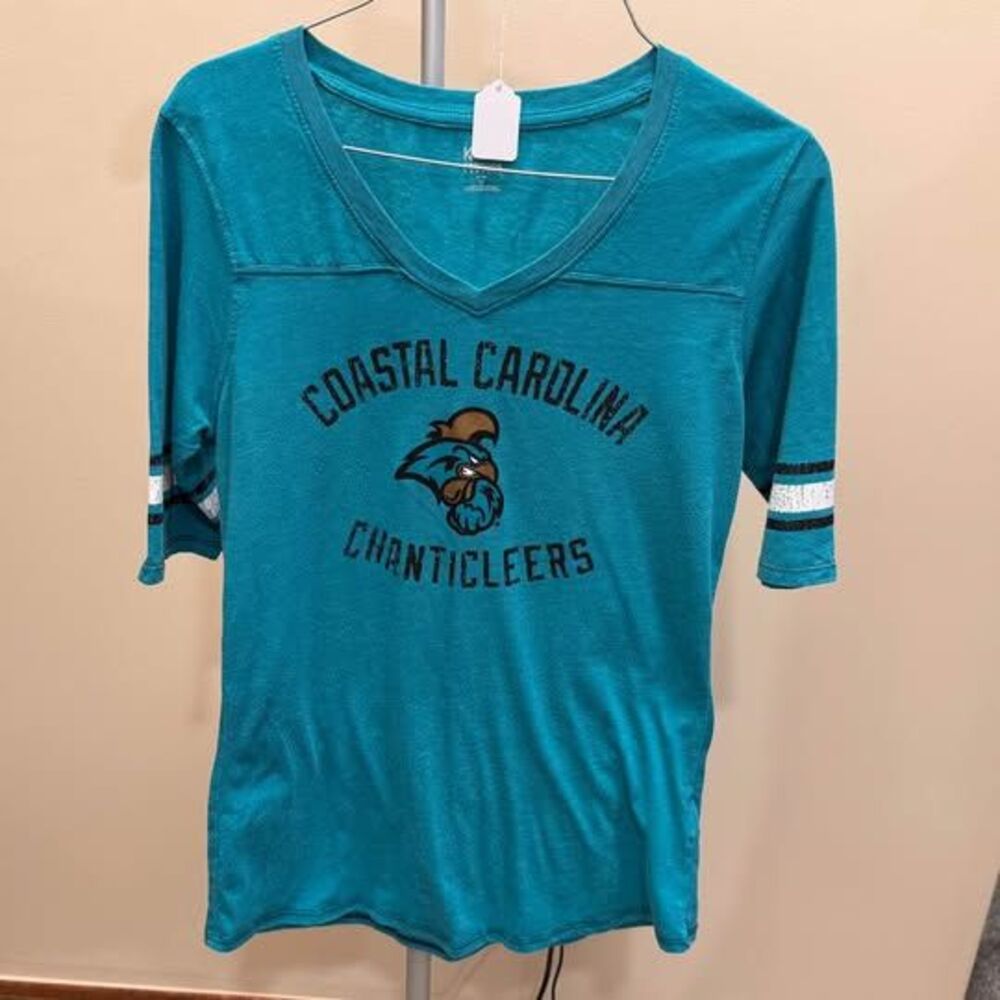 M Coastal Carolina Chanticleers Teal V-Neck T-shirt M/M (7-9)